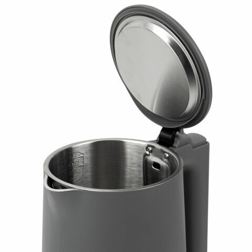 Чайник электрический с двойными стенками SONNEN KT-8719G, 1,5 л, 2200 Вт, графитовый, 454693