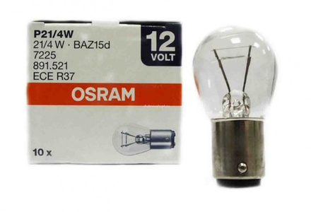 Автомобильная галогеновая лампа OSRAM 7225 12V 21/4W смещенный цоколь P21/4W