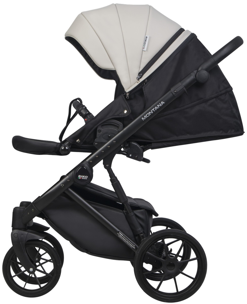 Детская коляска Riko Basic Montana X Ecco 2 в 1 31 Light Silver-Black (св.серый-черный)