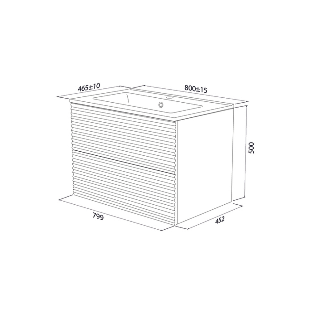 Тумба с умывальником IDDIS Bild, подвесная, 80 см, дуб светлый, BIL80V0i95K