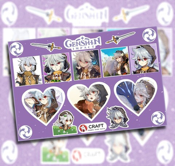 Стикерлист "Геншин Импакт - Сердечки" - Рэйзор