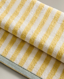 Zara Home - Двухстороннее полосатое банное полотенце, желтый, 50х90 см