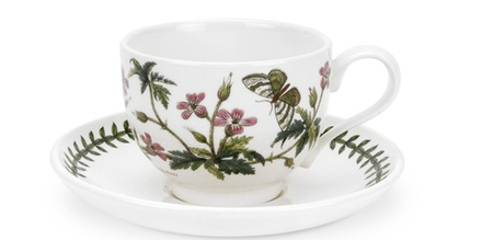Portmeirion Ботанический сад 280 мл чашка для завтрака с блюдцем Herb Robert BG04557-C