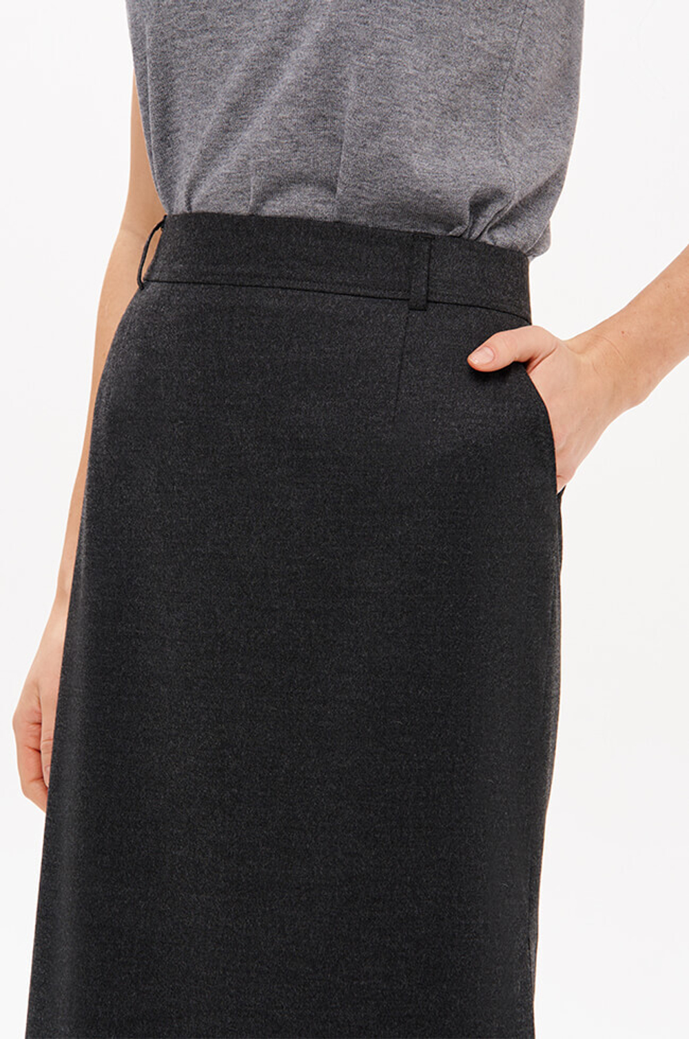 4904 Юбка женская (темно-серый)