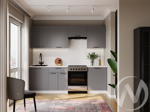 Кухня 2;4 м "Эстер" белый; маренго силк (корпус белый)