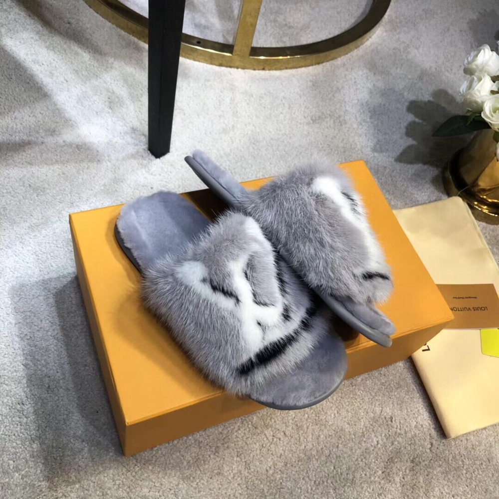Louis Vuitton Fur Slide