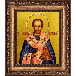 Павлин Милостивый, Ноланский, епископ, святитель. Икона на холсте.