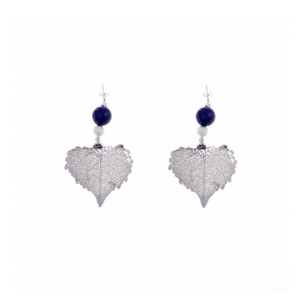 Серьги листья Ester Bijoux Тополь OR1006/34-S/BL BW