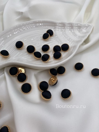 Пуговицы на ножке атласные черные