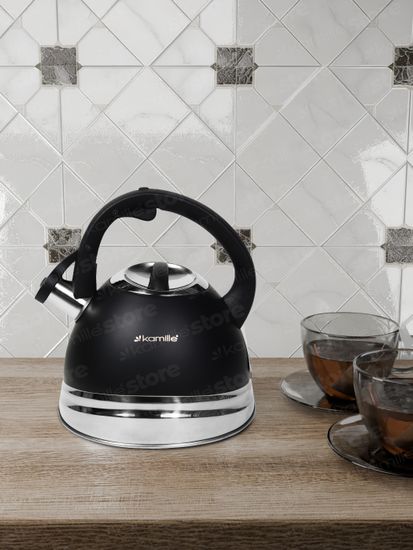 Чайник для плиты 3 л. со свистком Kamille KM 0860 из нержавеющей стали