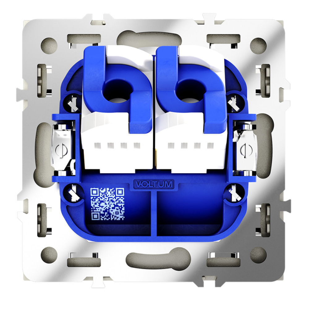 Розетка компьютерная встраиваемая VOLTUM S70 двойная RJ45+RJ45 кат.6, (шелк)
