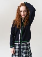 Кардиган бомбер для девочки AT1025 синий