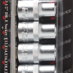 Набор головок Е-профиль 5пр. 1/2''(E12,E14,E16,E18,E20), на планке Forsage F-4053