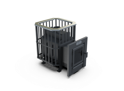 Банная печь Душа- 15 Сетка Высечка стекло