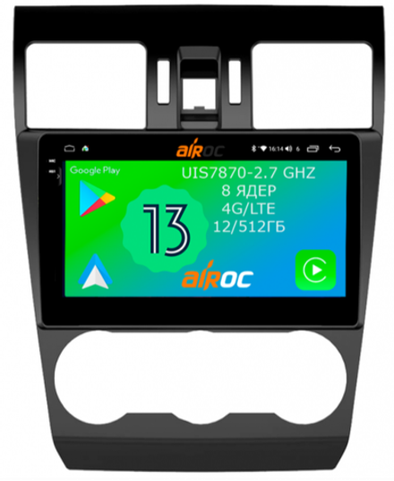 Магнитола для Subaru Forester, Impreza, XV 2012-2015 - Airoc 2K AU-3401 на Android 13, TS20, 12/512Гб, SIM-слот