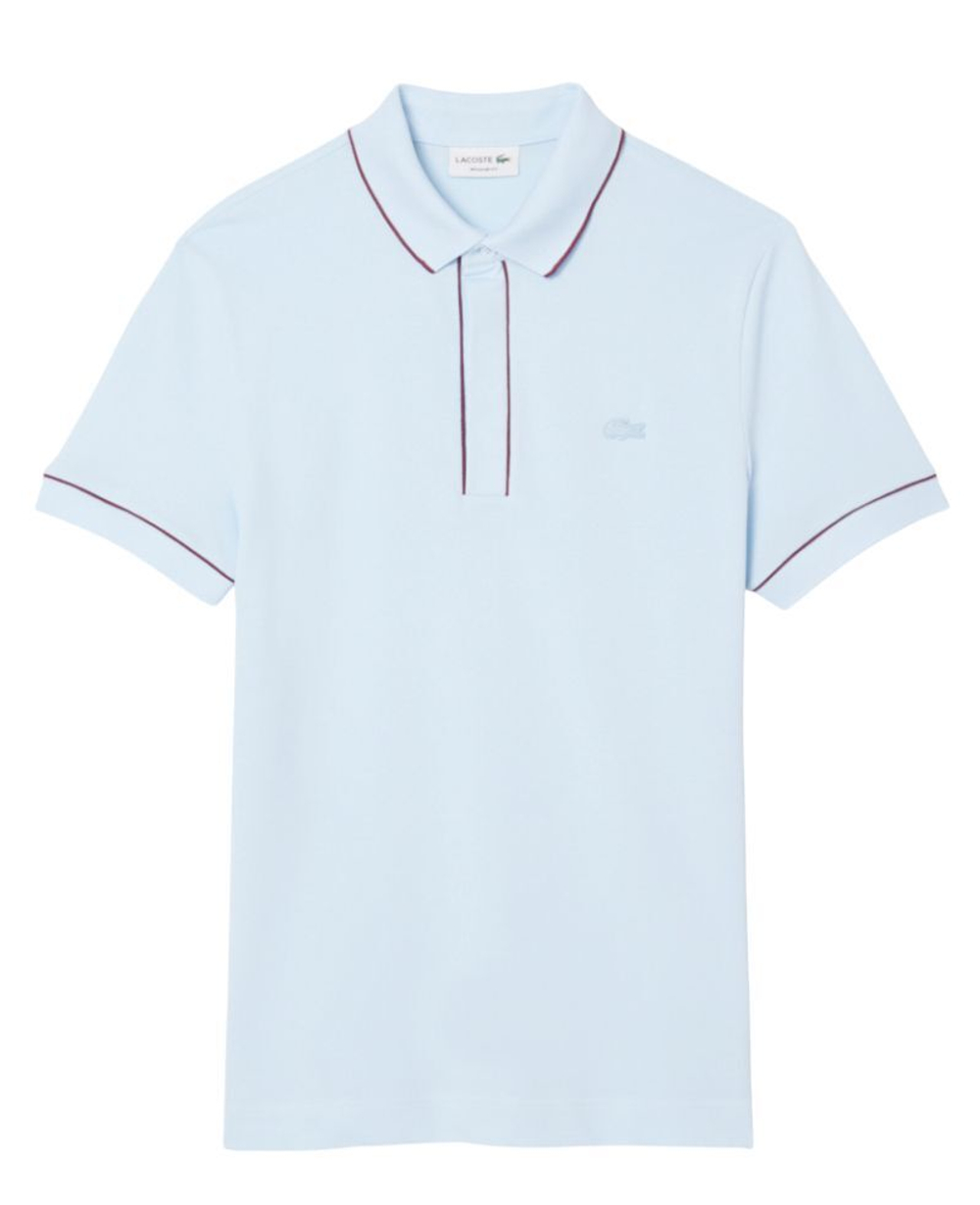 Мужское теннисное поло Lacoste Paris Stretch Piqué Regular Fit - небесный