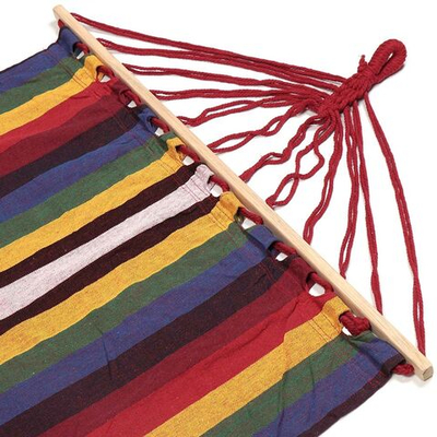 Гамак полотняный, 100х200 см, хлопок, дерево, в асс, 120 кг, Y6-1814