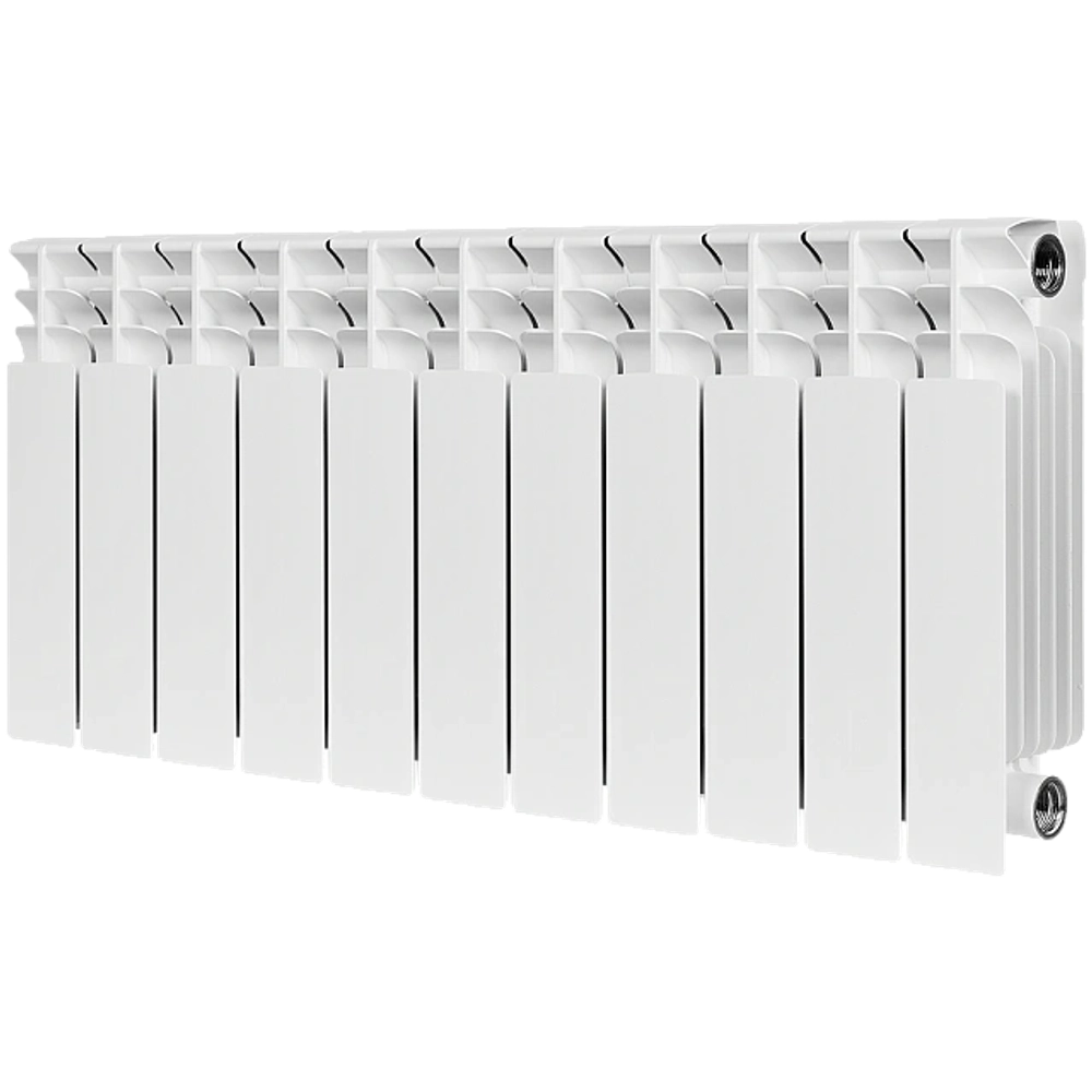 Радиатор биметаллический STOUT TITAN 350 - 11 секций (подключение боковое, цвет белый)