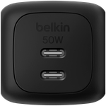 BELKIN 50w Dual USB-C PD wall Charger with PPS, Black