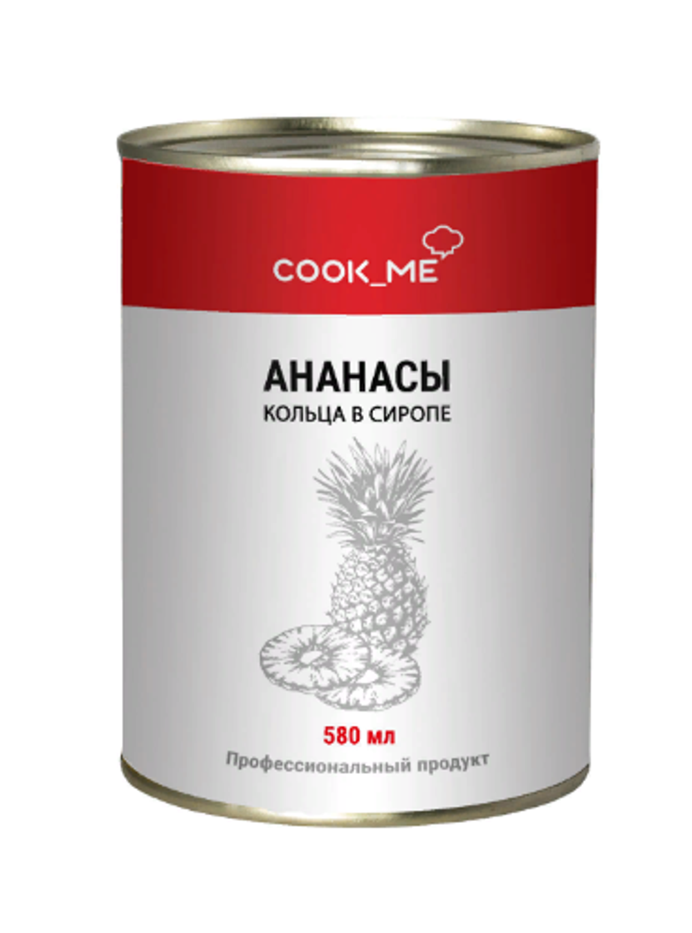 КОНСЕРВЫ Ананас кольца в сиропе 340г/580мл, COOK ME, Тайланд