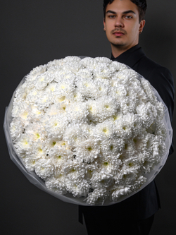 Моно букет из 25 хризантем