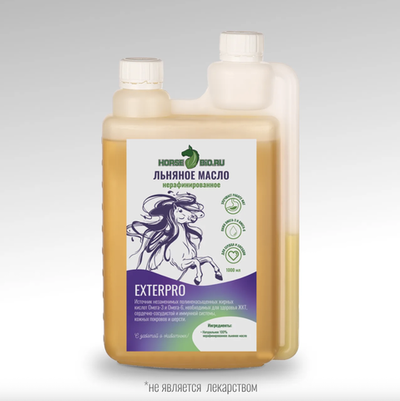 Льняное масло ExterPro для лошадей Horse-Bio, 1000 мл