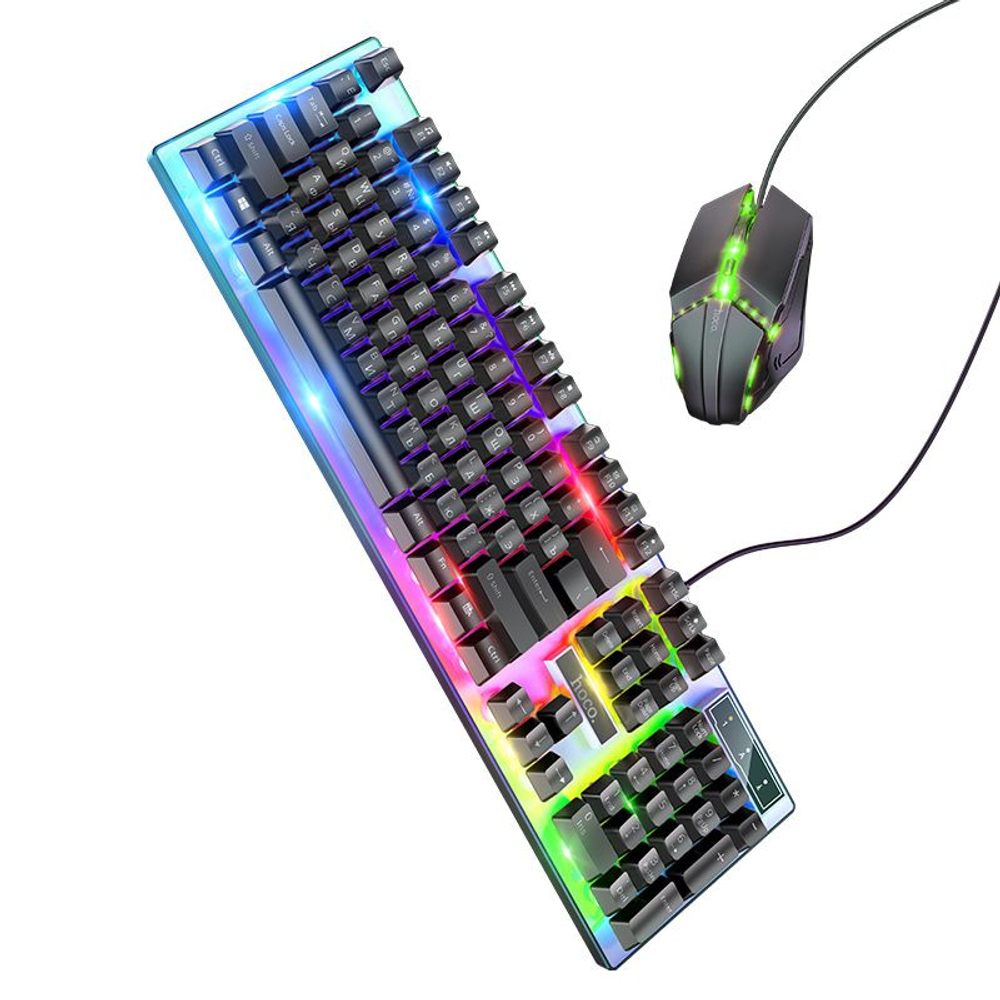 Игровая клавиатура и мышь световая HOCO GM18 , черный