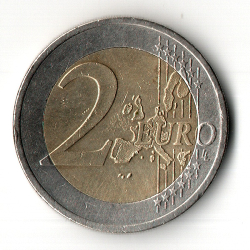 2 евро 2002 год. Австрия. Регулярный выпуск. Тип 1. Биметалл VF