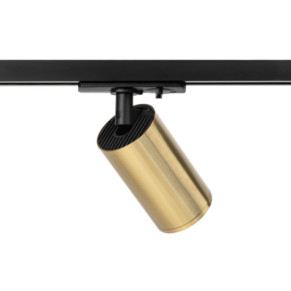 Трековый светильник однофазный ЭРА TR39-GU10 BS под лампу MR16 латунь | Однофазные светильники под лампу