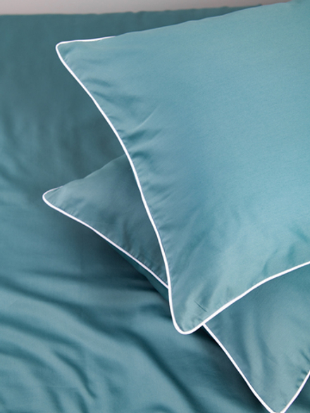 MOON 2 наволочки, сатин серо-бирюзовый