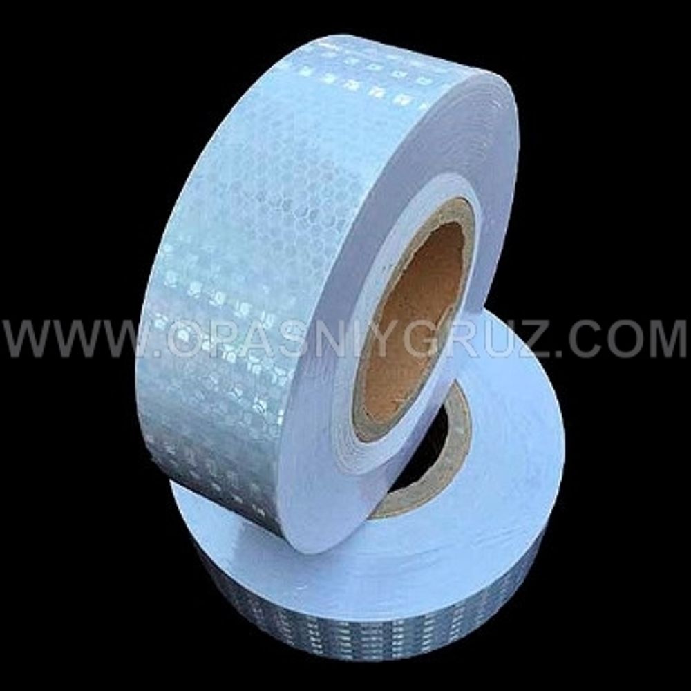 Светоотражающая лента белая (алмазная) 50 мм х 45 м