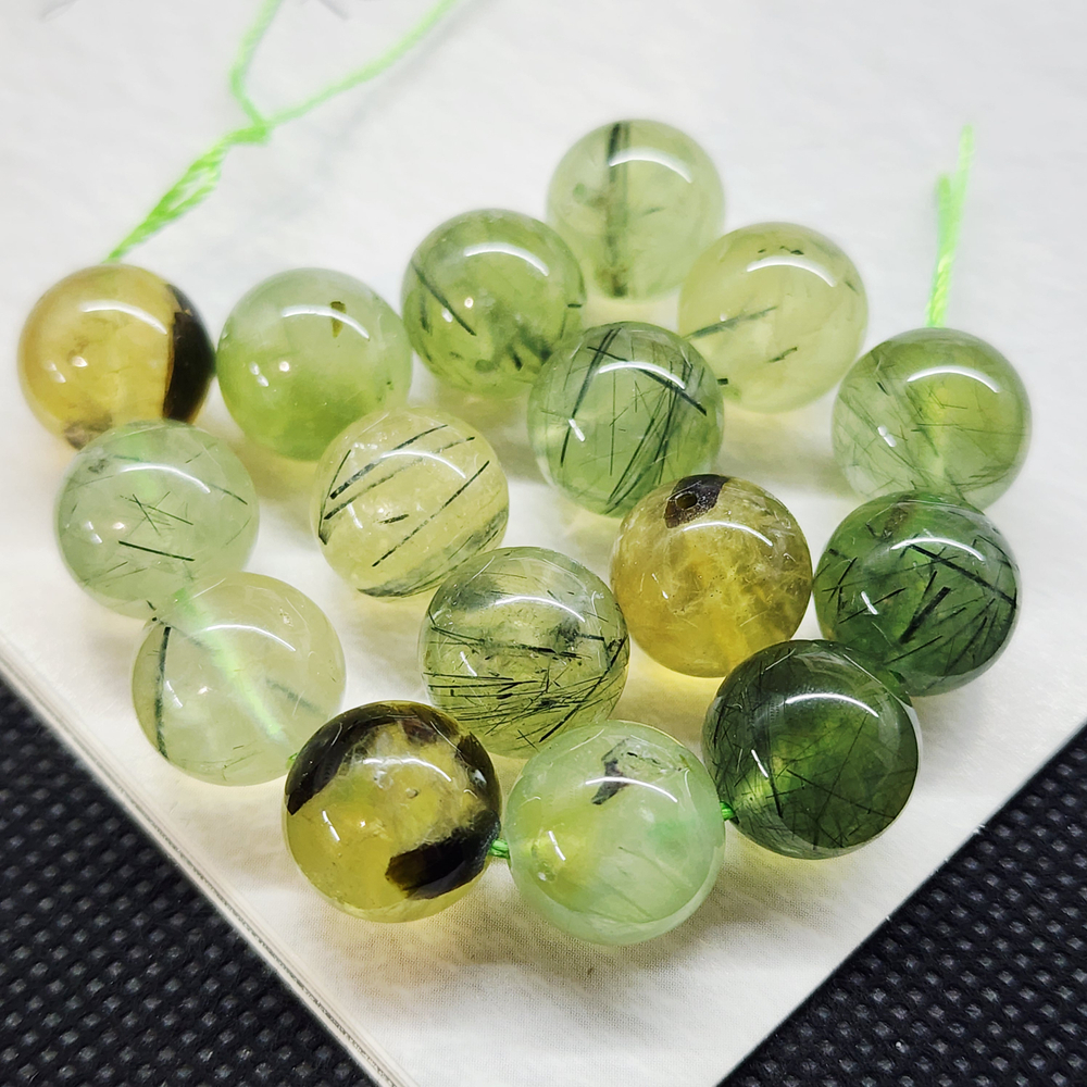 Пренит природный, бусины 12мм, штучно