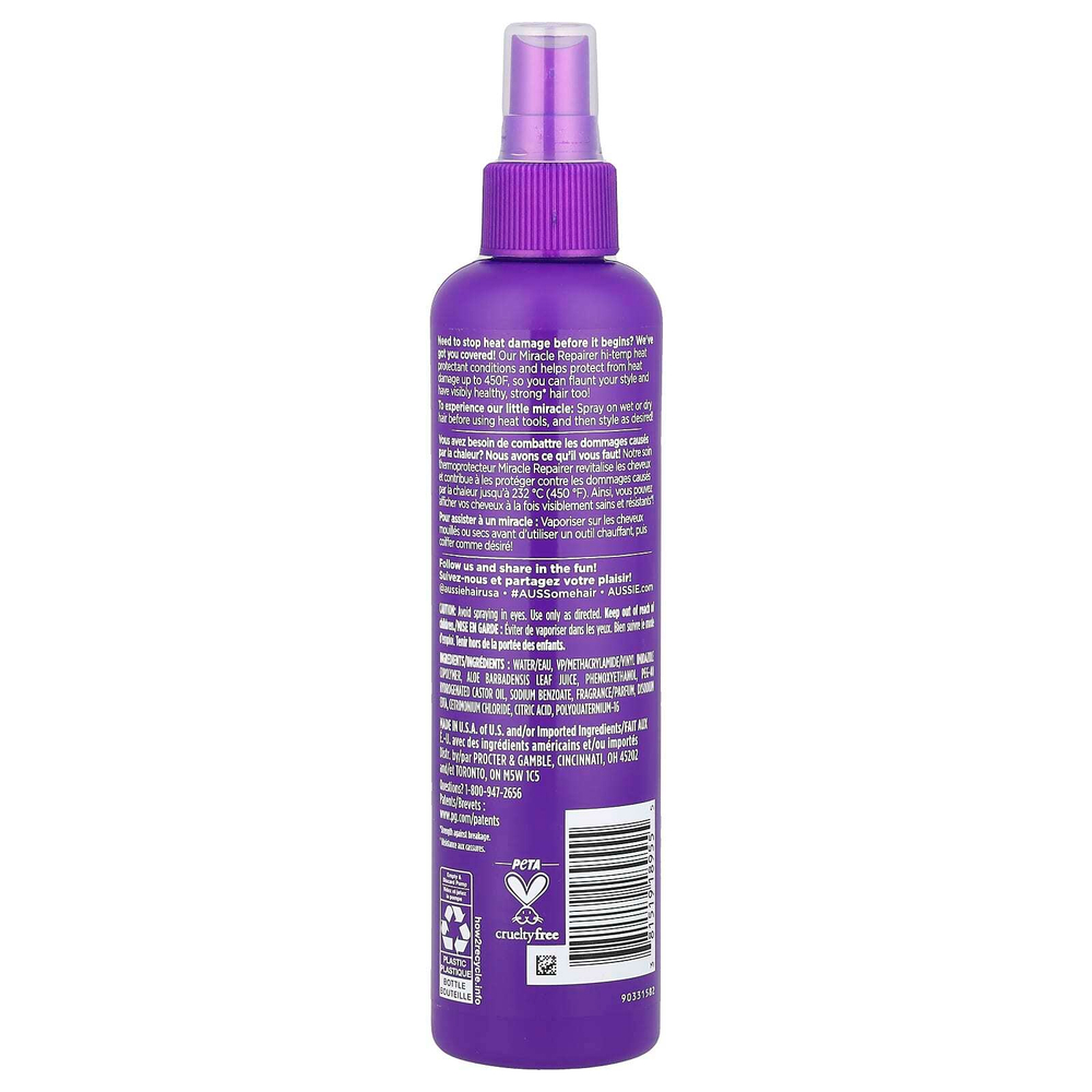 Aussie, Miracle Repair, высокотемпературное термозащитное средство с алоэ, 251 мл (8,5 жидк. унц.)