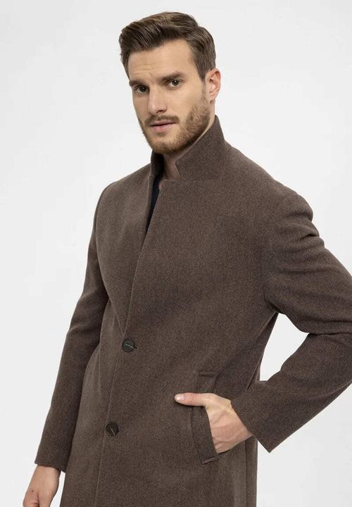 Мужское пальто (коричневое) Н17