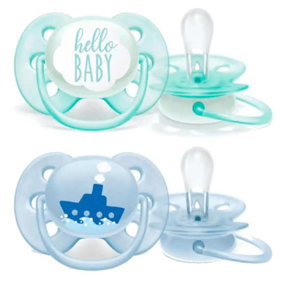 Əmzik \  ultrasoft soother,  0-6M, BOY, DECO, 2-pack