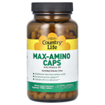 Country Life, Max-Amino Caps, с витамином B-6, 180 вегетарианских капсул