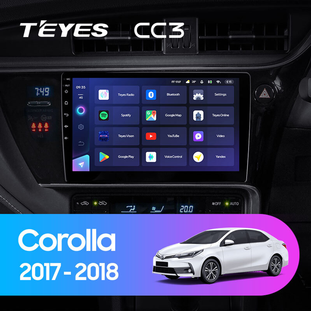 Teyes CC3 10,2" для Toyota Corolla, Auris 2017-2018