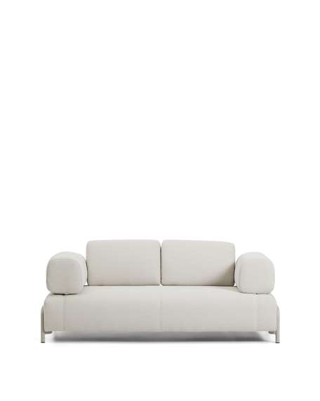 2-местный диван Compo из шенилла цвета экрю с бежевым каркасом, 200 см