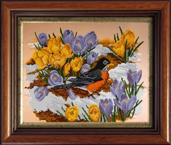 Подснежники - картина со стразами, CK011