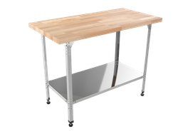 Стол кондитерский "Профи" СКПП, сплошная полка, береза, 600х600х860 мм, без борта