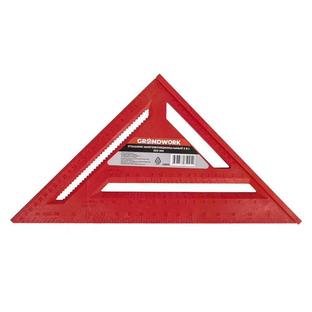 Угольник измерительный 300 мм "тип Свенсона", усиленный GRANDWORK 22300