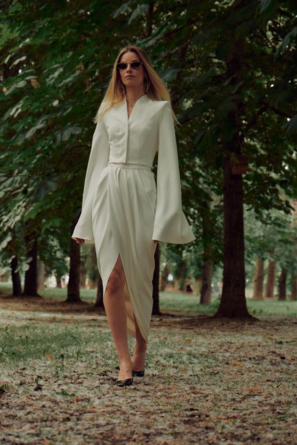 Жакет укороченный рукав клёш