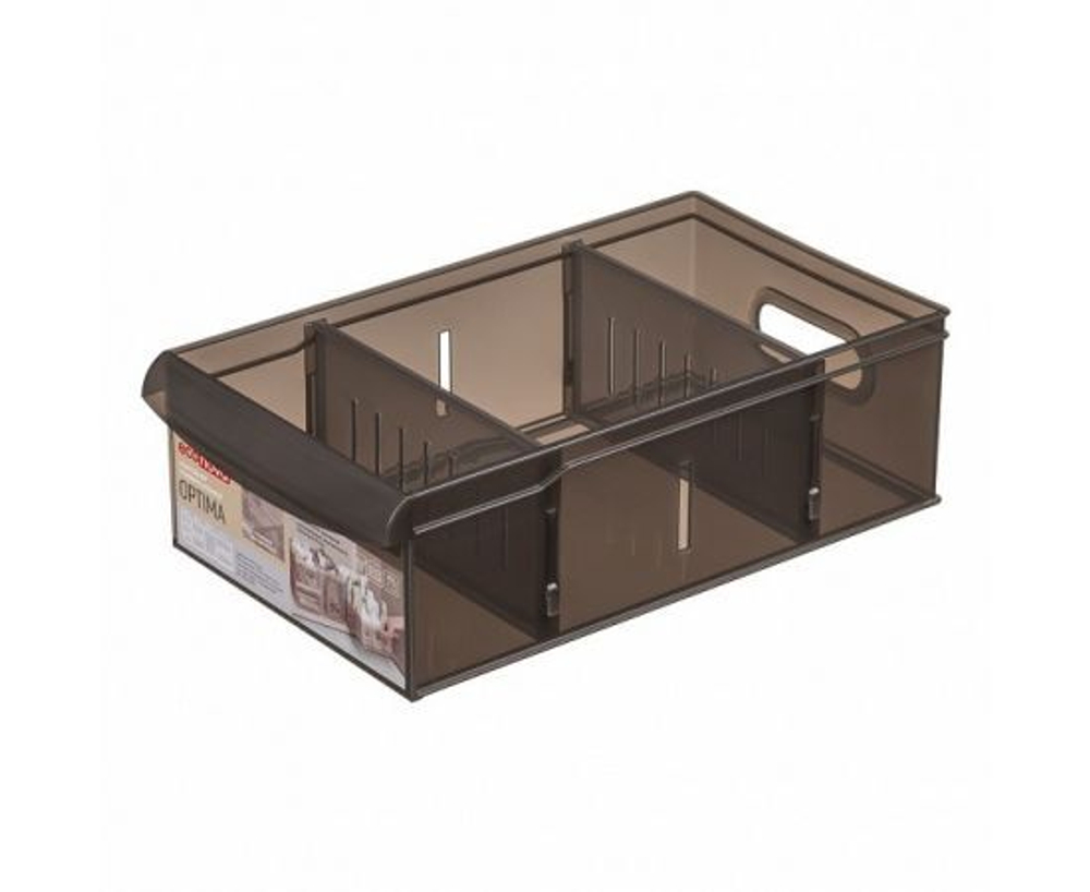 Контейнер универсальный Optima 15x8.7x26.6 см полипропилен коричневый