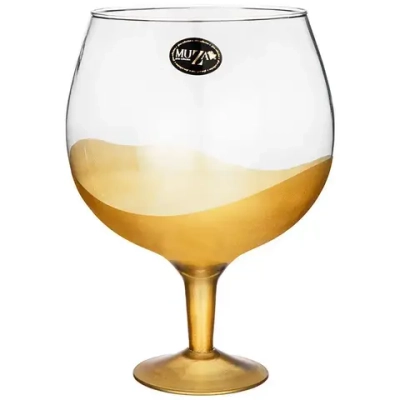 Ваза на ножке modern smoky/gold 3л