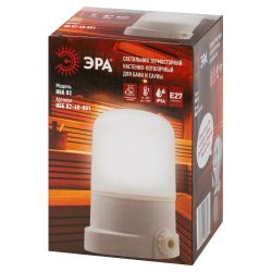 Светильник ЭРА НББ 02-60-001 для бани керамика/стекло прямой IP54 E27 max 60Вт 135х110х85 белый