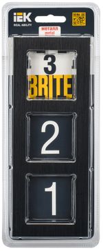 BRITE Рамка 3 -местная РУ-3-1-БрЧ металл черный IEK