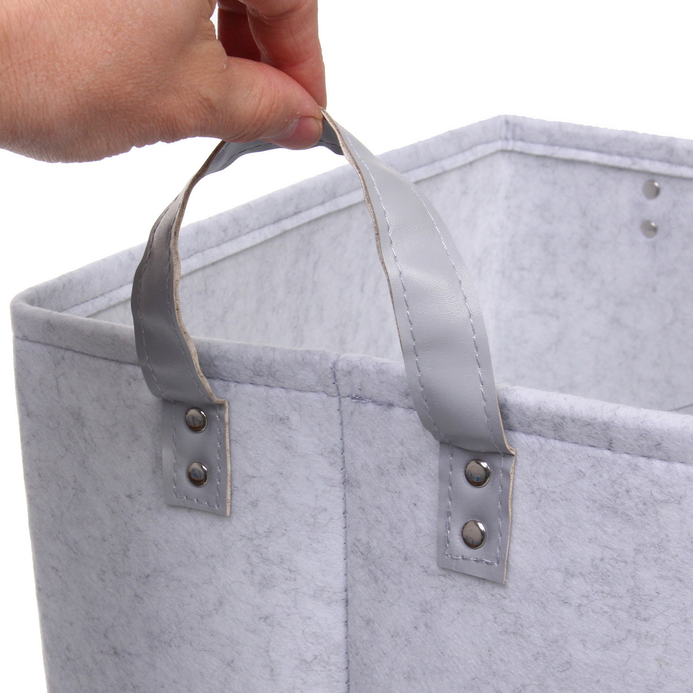 Корзина для хранения войлок 39*27*23 светло-серая