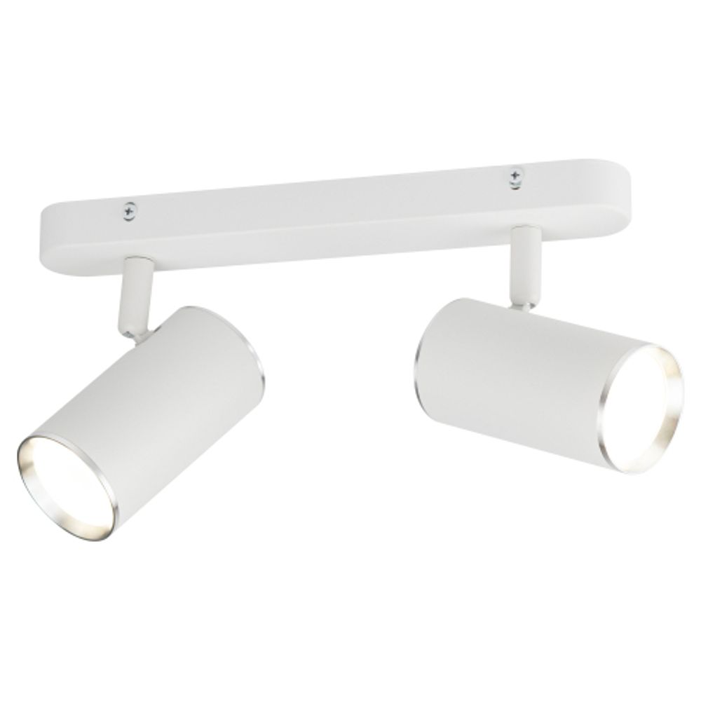 Светильник настенно-потолочный спот ЭРА OL35-2 WH MR16 GU10 IP20 белый хром | Накладные светильники
