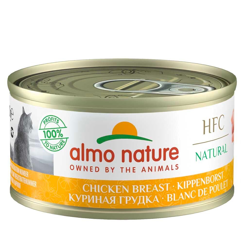 Almo Nature консервы для кошек &quot;HFC Natural&quot; с куриной грудкой (75% мяса) 70 г банка