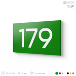 Номер на дверь 179, табличка на дверь для офиса, квартиры, кабинета, аудитории, склада, зеленая 120х70 мм, Айдентика Технолоджи